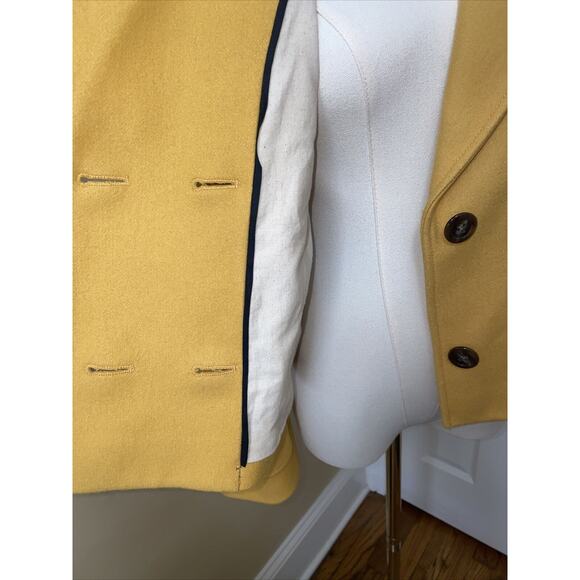 Anthropologie Cartonnier Large Mustard Wool Cropped LUISA Pea Coat Blazer - Picture 10 of 14